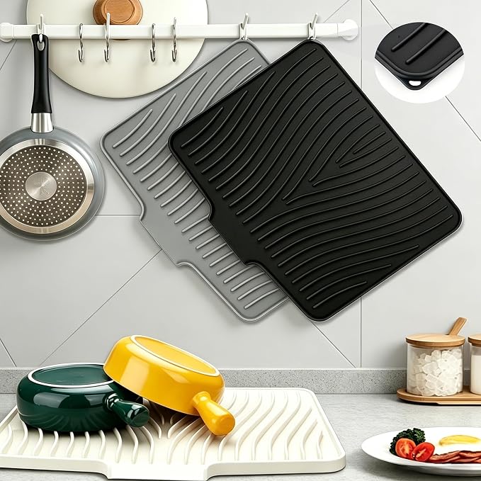 Silicone Dish Drying Mat, 19.7"*17"Dish Drying Pad, Kitchen Accessories - Image 3