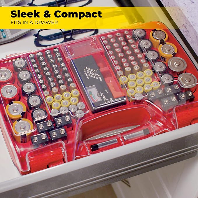 Ontel Battery Daddy Storage & Organizer Case w/Tester, Stores & Protects Up to - Image 3
