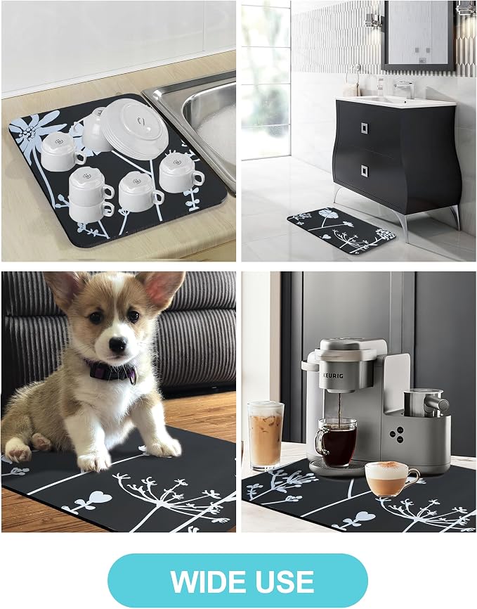 Dish Drying Mat for Kitchen Counter, Non-slip Drying Mat for Coffee Machine - Image 6