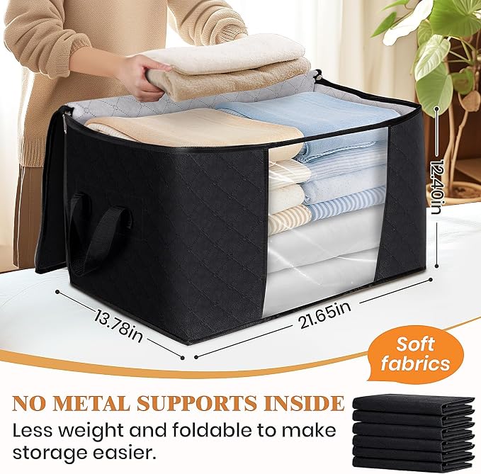 10 Pack Storage Bags for Clothes Blanket Storage Bins - Image 2