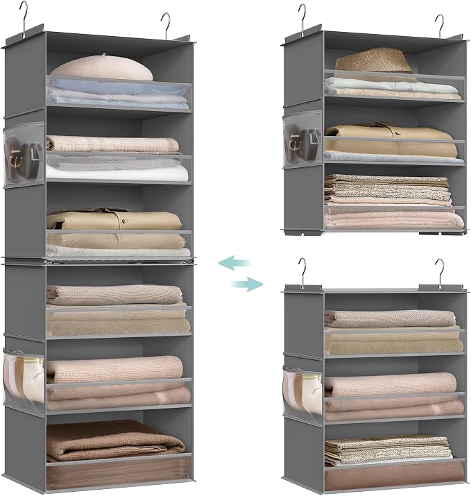 SONGMICS Widended Hanging Closet Organizer and Storage, Separable | Foldable by Unknown