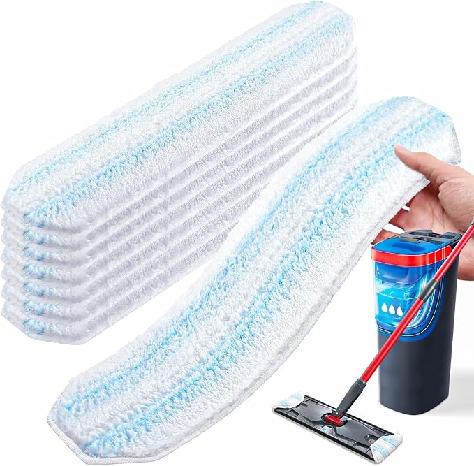 AIR U+ 8 Pack H2prO Mop Pads for O-Ceda H2prO Flat Mop System by AIRU