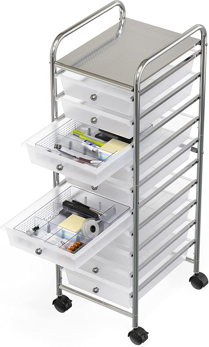 Simple Houseware Drawer Organizer Tray, 9 Adjustable Compartments, and Craft - Image 6