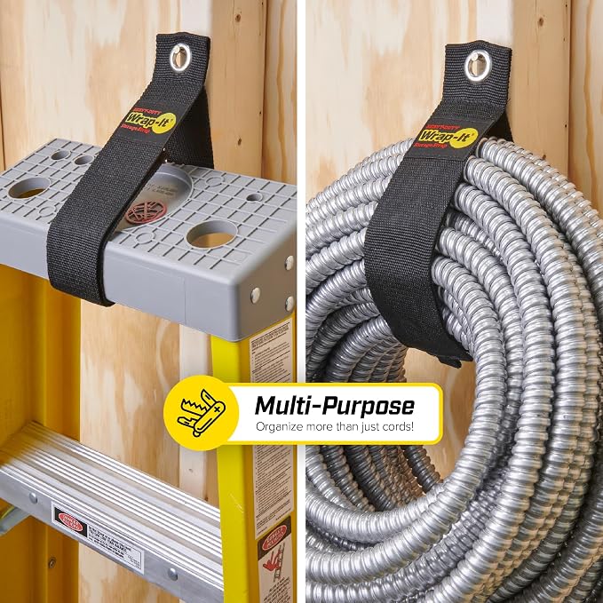 Heavy-Duty Wrap-It Storage Straps, 28-inch | Hook and Loop Garden Hose Hanger - Image 4