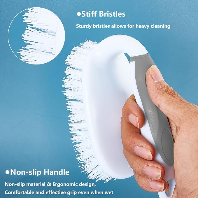 Scrub Brush Set, 4 Pack Deep Cleaning Brush Kit, 2 Tile & Grout Brush - Image 4