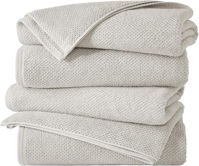 Great Bay Home 100% Cotton 4 Pack 54x27 Bath Towel Set by GreatBayHome