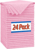 FIXSMITH Microfiber Cleaning Cloth, Shop Towels Bulk, 24 Pack Pink Microfiber by FIXSMITH