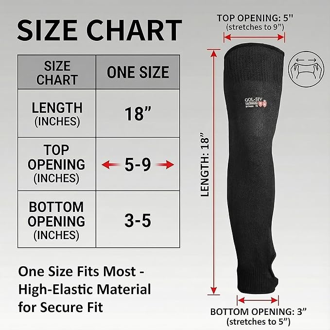 Arm Protectors For Thin Skin And Bruising, Cut Resistant Sleeves For Men Women, A5 Level Farmer Sleeve For Gardening (Black & Grey, 17.7 In - 2pairs)