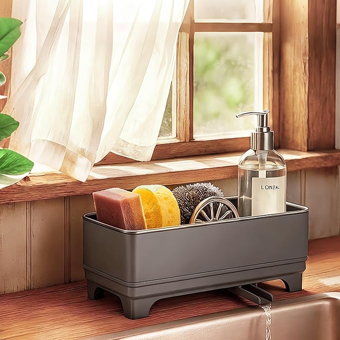 MOUKABAL Sponge Holder for Kitchen Sink, Rustproof Stainless Steel Grey by MOUKABALGREATHELPER