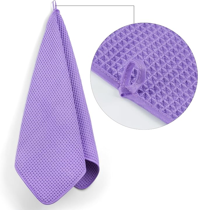 POLYTE 430 GSM Poly Blend Microfiber Quick Dry Waffle Hand Towel, 16x30 in | 4 - Image 3