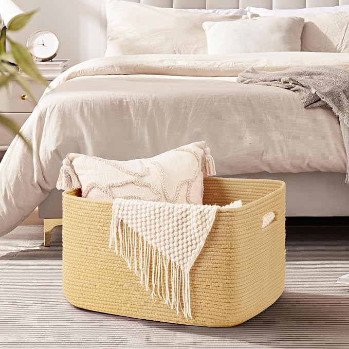 OIAHOMY 75L Large Blanket Basket Woven Storage Basket - Image 4