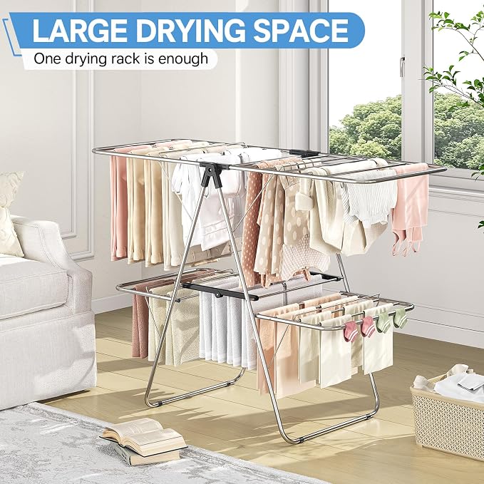 Large Stainless Steel Clothes Drying Rack - Image 6