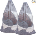 2 Pack Mesh Laundry Bags 24 x 36 Inches Drawstring Bag Grey by DuomiW