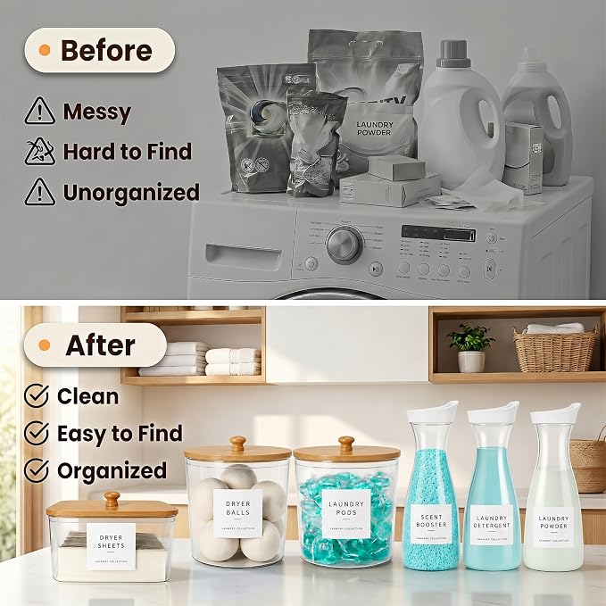 Laundry Room Organization Set, 3 Laundry Containers, 3 detergent dispenser - Image 5