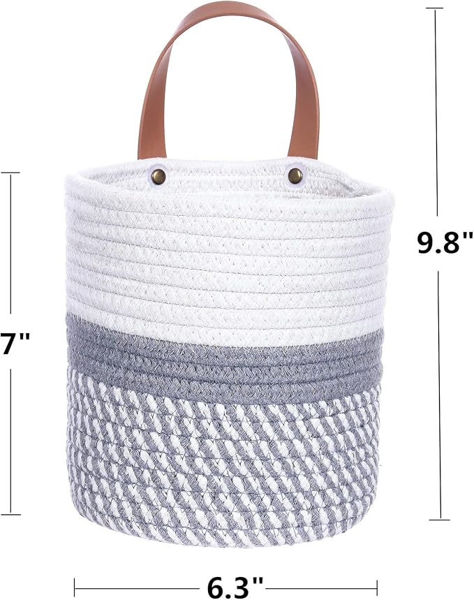 Wall Hanging Storage Basket, Woven Plant Holder - Image 2