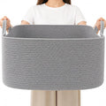 96L Woven Laundry Basket with Handles, Extra Blanket Basket by HZFTJOY