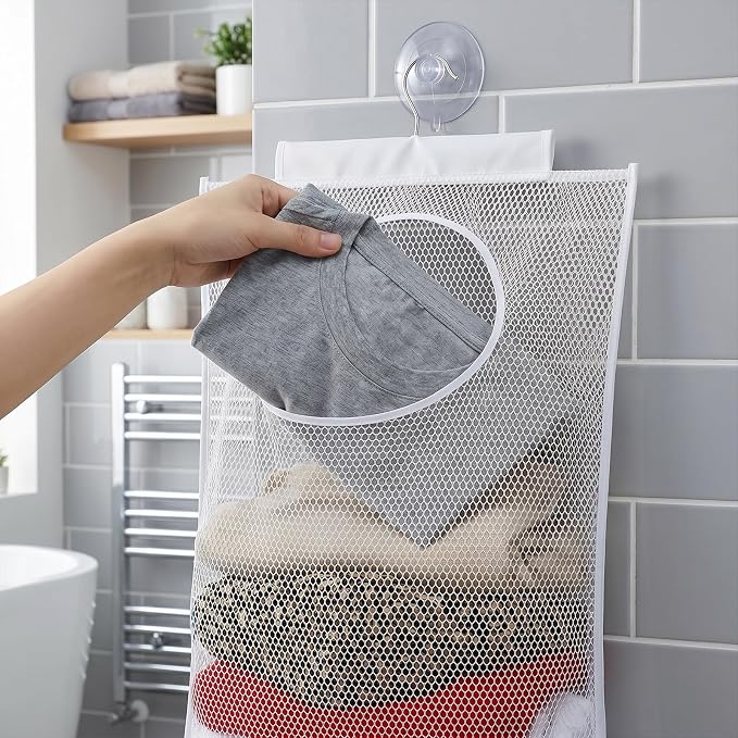 Hanging Laundry Hamper, Dirty Clothes Basket Foldable Wall Hanging Laundry - Image 6