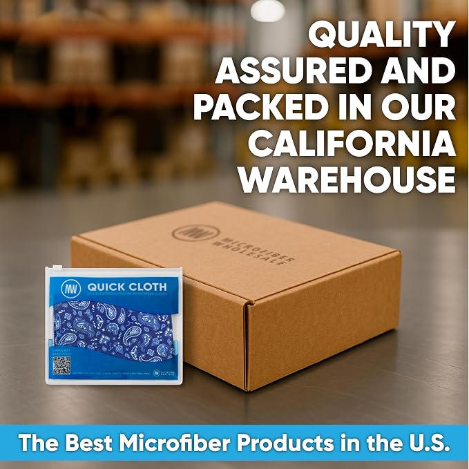Microfiber Wholesale Quick Cloth Glasses Cleaning Cloths 8x8 Paisley Blue | - Image 7