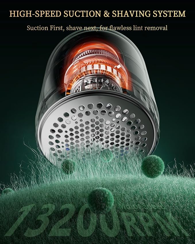 Fabric Shaver with Lint Brush, Large Lint Shaver with Digital Display | - Image 7