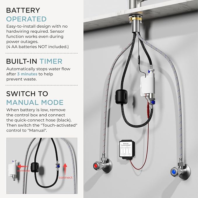 FORIOUS Black Touch Kitchen Faucet - Image 8