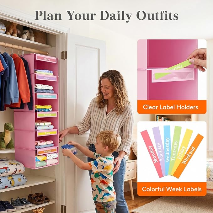 Lifewit 6 Shelf Weekly Hanging Clothes Storage Organizer - Image 5