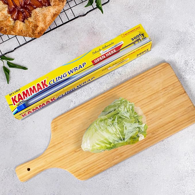 KAMMAK Plastic Wrap with Slide Cutter Food Cling Wrap 12 Inch Kitchen Cling - Image 3
