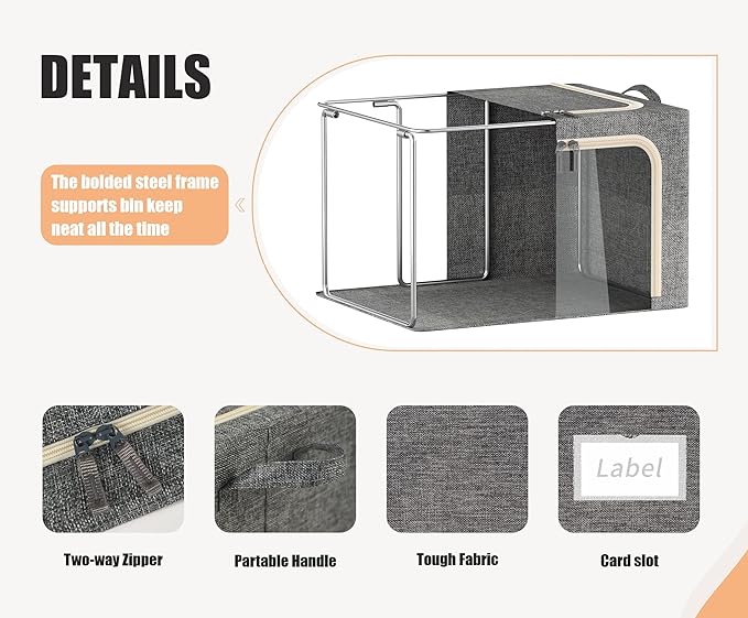 3 Openings Large Clothes Storage Bins - Image 4