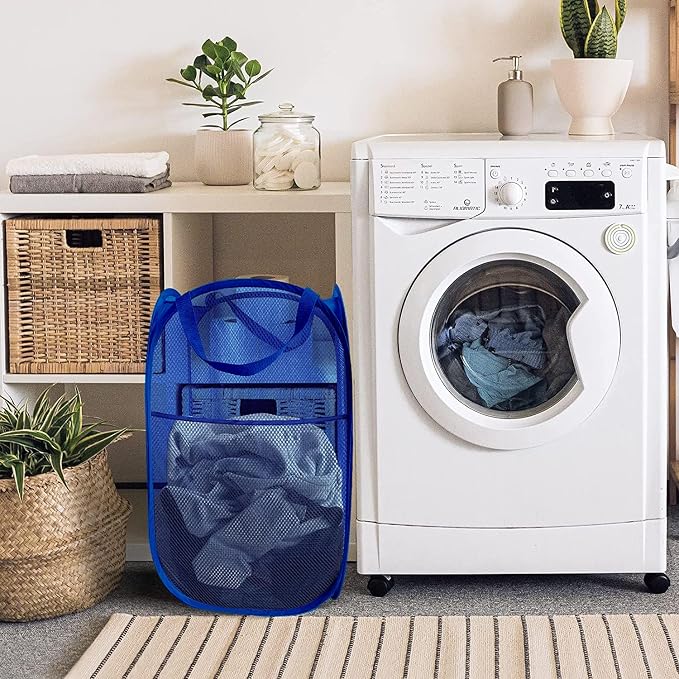 Larpur Mesh Laundry Basket, Pop up Laundry Hamper - Image 4