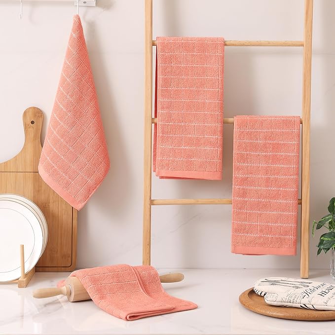 Homaxy 100% Cotton Terry Kitchen Towels, 12 Pack - Image 7