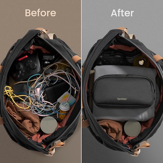tomtoc Electronics Organizer Travel Case, Cable Organizer - Image 5