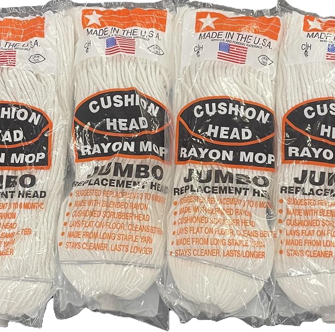 Jumbo Rayon Replacement Mop Head 4-Pack by Unknown