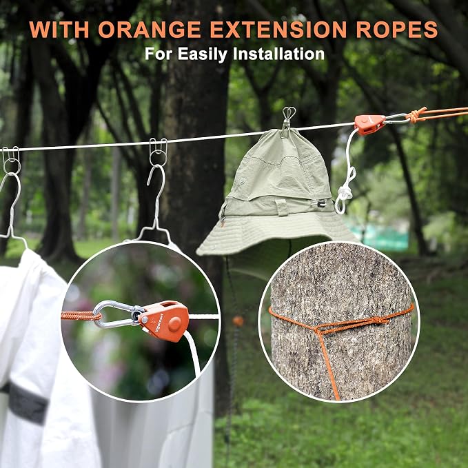 Vigorport Retractable Travel Clothesline, Dual Pulley Clothes Laundry Line - Image 5