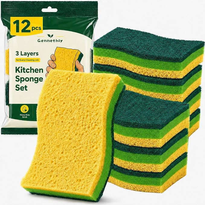 12 PCS Sponges Kitchen, Non Scratch Scrub Sponges by Unknown