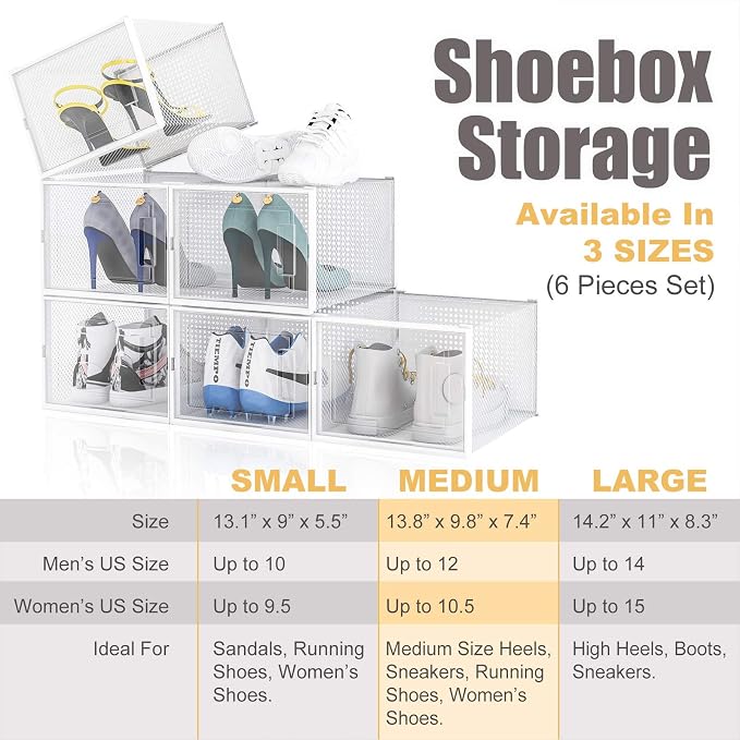 AJP Distributors 6 Collapsible Stackable Shoe Organizer Racks - Image 5