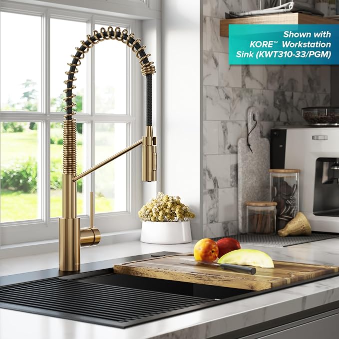 KRAUS Oletto Commercial Style Single Handle Pull Down Kitchen Faucet - Image 8