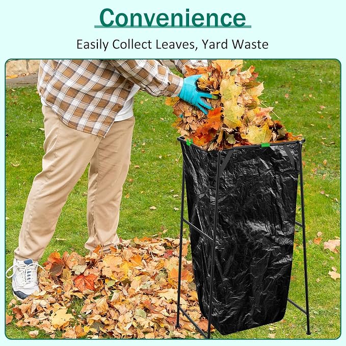 Foldable Trash Bag Holder Stand, Outdoor Leaf Bag Holder - Image 2