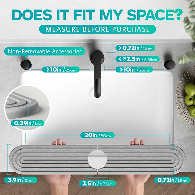 Stone Faucet Mat for Kitchen Sink – Diatomite Fast-Drying Stone Tray, Faucet - Image 2
