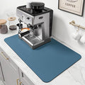 PoYang 24x16 Inch Coffee Mat, Large Dish Drying Mat, Sea Blue | Quickly Absorbs by PoYang