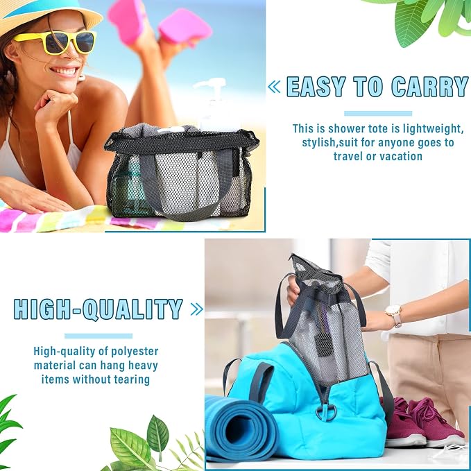 12 Pcs Mesh Shower Caddy Portable 12.2 x 10.24 In Large Gym Shower Bag Bulk - Image 4