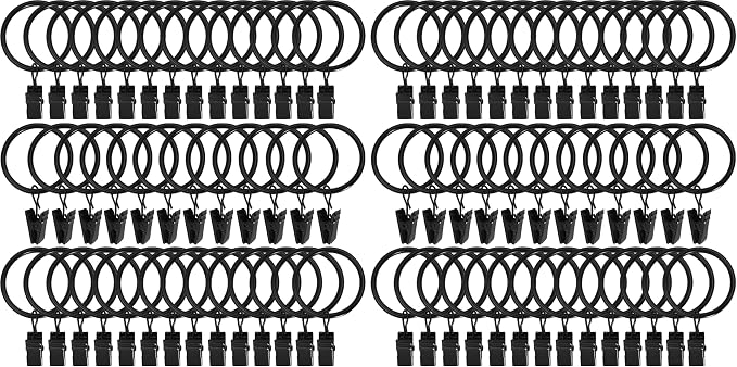 80 Pack Metal Curtain Rings by AMZSEVEN