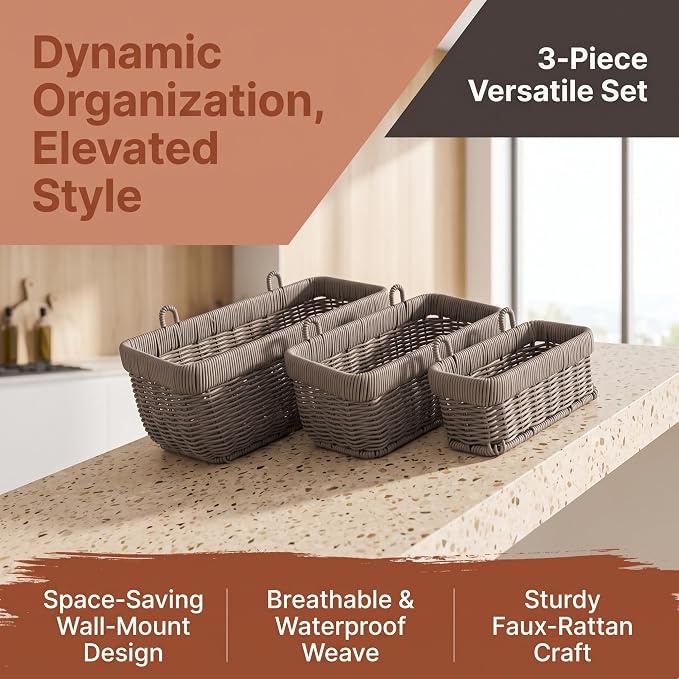 Wall Baskets, Hanging Wicker Baskets - Image 6