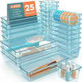 SpaceHacks 25 PCS Plastic Drawer Organizer, 4-Size Versatile Organizer Trays & by SpaceHacks