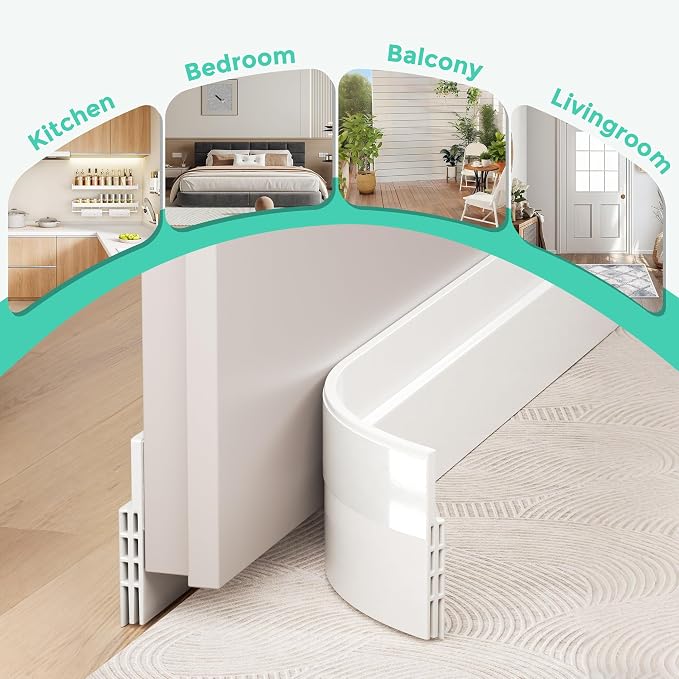 Hojoy Under Door Draft Stopper, Door Weather Stripping Door Seal, 2 Pack | - Image 5