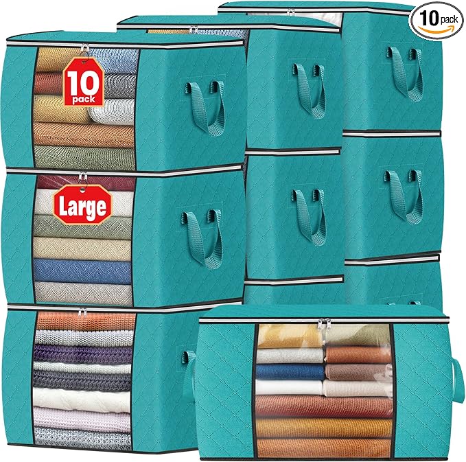 90L Clothes Storage, Foldable Thick Fabric Blanket Storage Bags | Foldable by Fabtotes