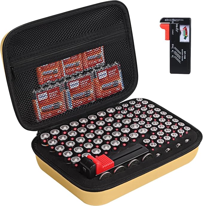 Battery Organizer Storage Case by PORTABLESTORAGECASE