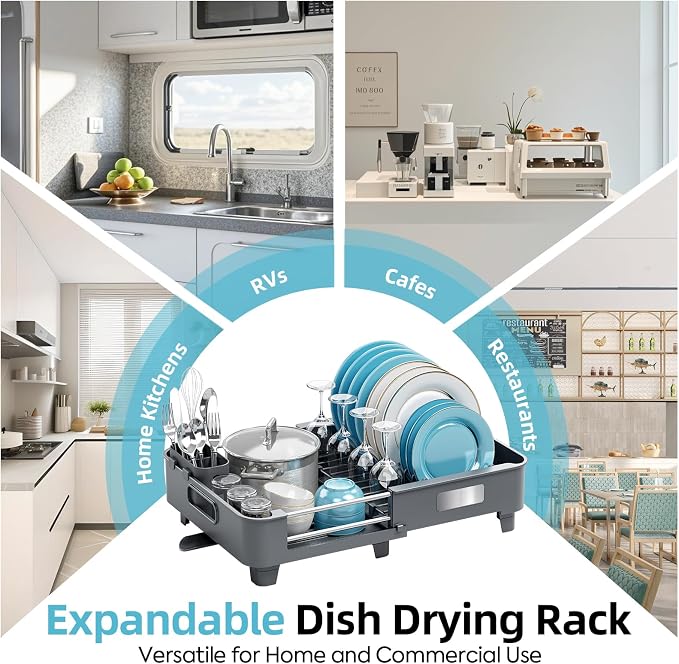 TOOLF Extendable Dish Drying Rack - Image 9