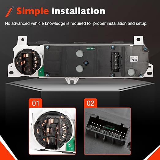 Climate Control Module A/C Heater Air Conditioning Panel Compatible with 2001-2002 Honda Accord Replace# 79600-S84-A21ZA