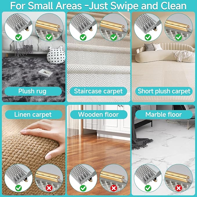 Carpet Rake for Pet Hair Removal Tool, Reusable Pet Hair Remover Broom | - Image 4
