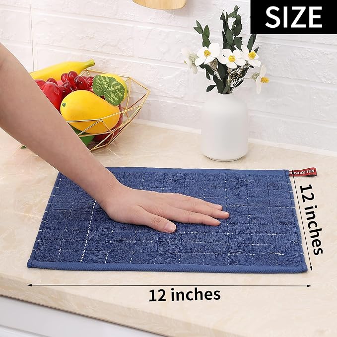 Homaxy 100% Cotton Terry Kitchen Dish Cloths, 12 Pack - Image 5