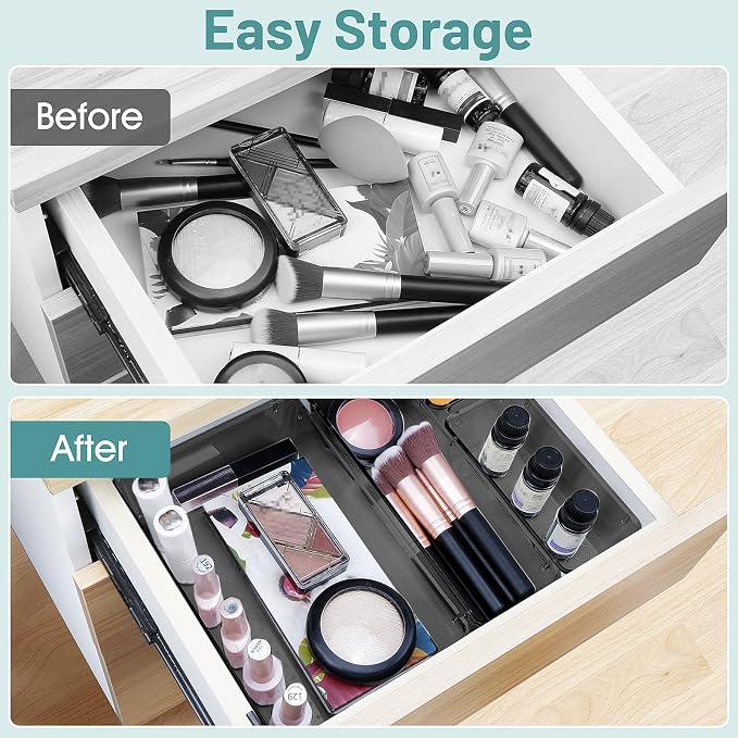 25 PCS Plastic Drawer Organizer Set, Makeup Organizers and Storage Bins | 4 - Image 4